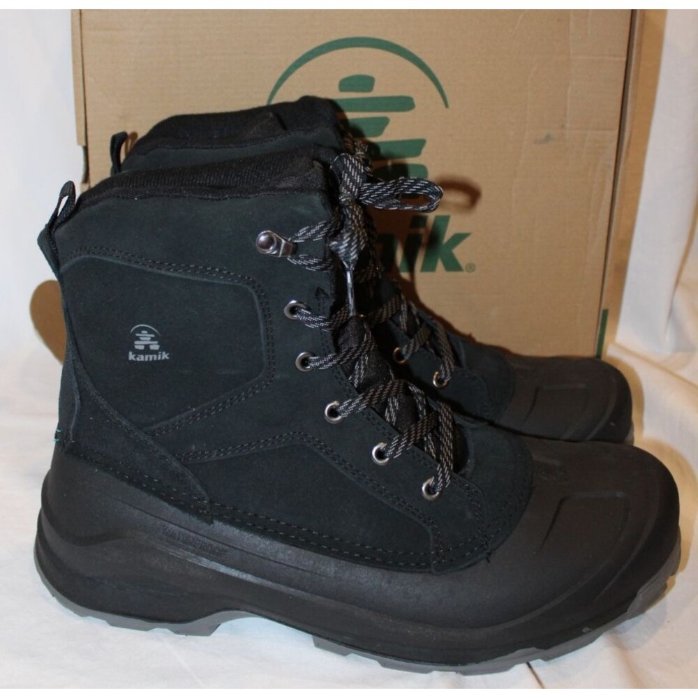 KAMIK EMPIRE LO MEN'S‎ WATERPROOF SUEDE BOOTS BLACK NIB SZ 14